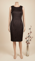 Deep espresso embossed sheath dress